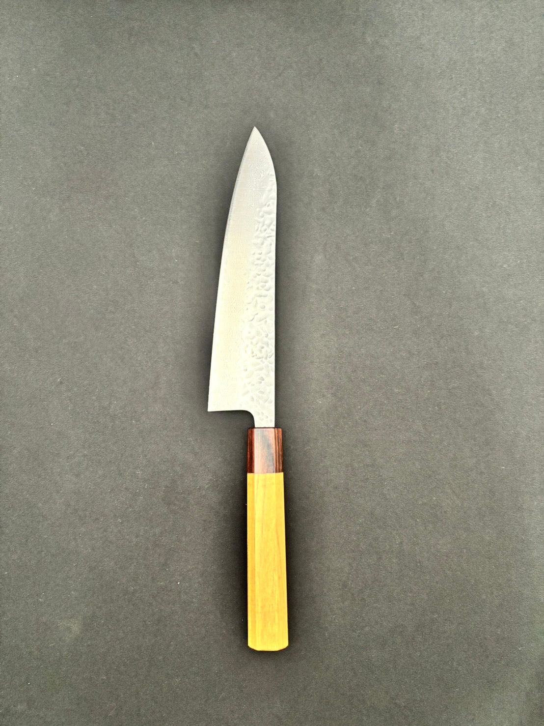 AUS-10 Tsuchime Damascus Gyuto 210mm Zelkova Handle