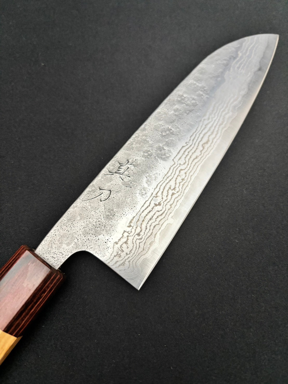 440C Damascus Santoku 165mm Zelkova Handle