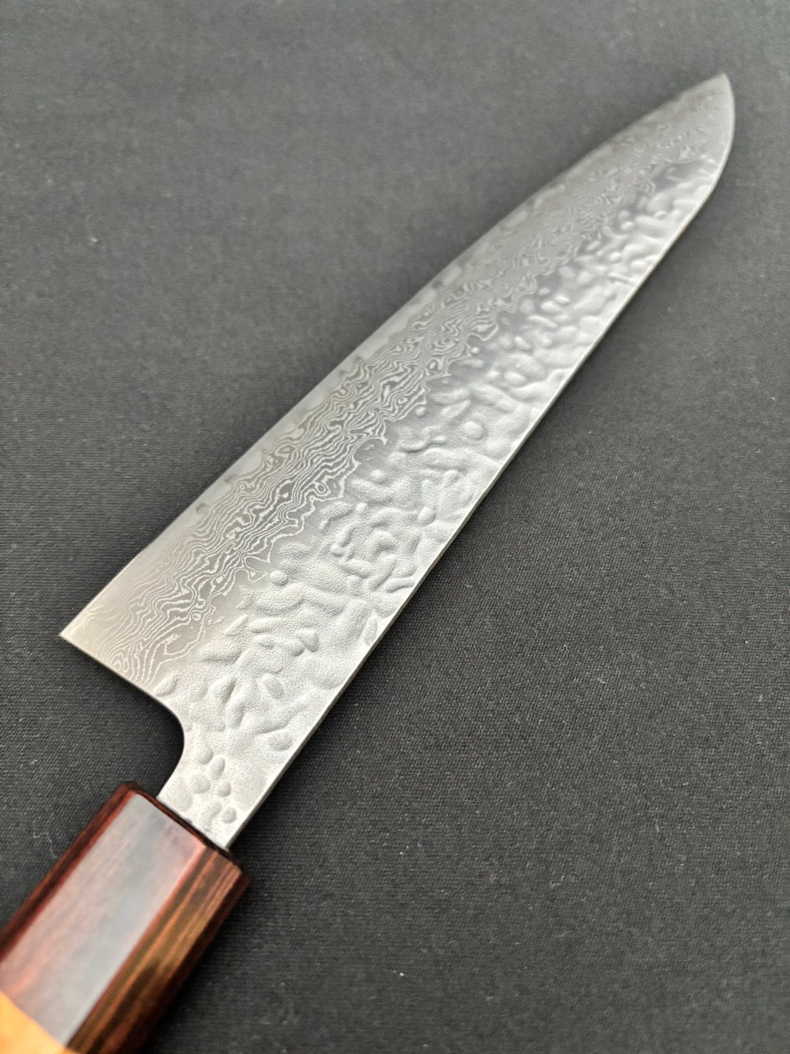 AUS-10 Tsuchime Damascus Gyuto 210mm Zelkova Handle