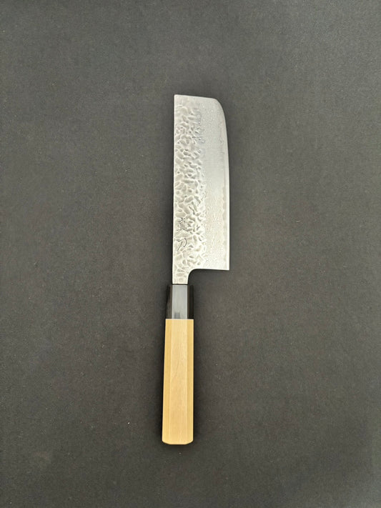 AUS-10 Tsuchime Damascus Nakiri 165mm Magnolia Handle