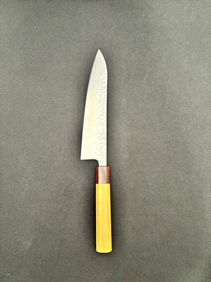 AUS-10 Tsuchime Damascus Gyuto 210mm Zelkova Handle