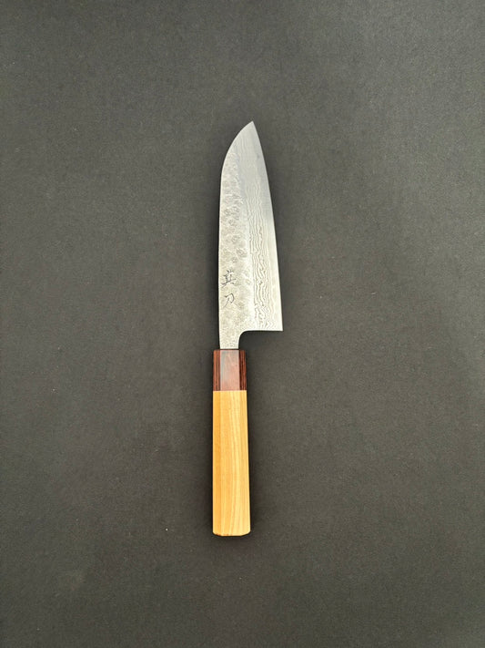 440C Damascus Santoku 165mm Zelkova Handle