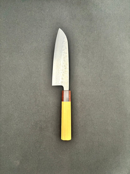 440C Damascus Santoku 165mm Zelkova Handle