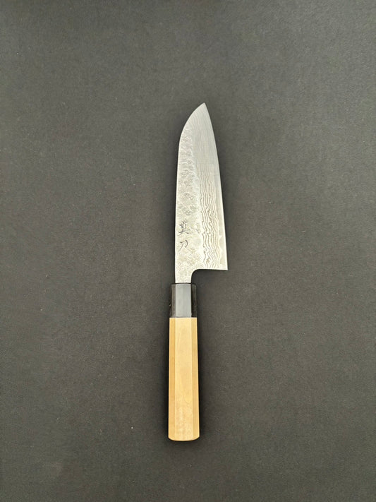 440C Damascus Santoku 165mm Magnolia Handle