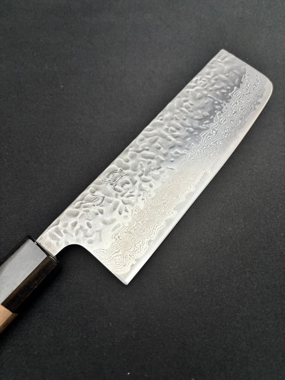 AUS-10 Tsuchime Damascus Nakiri 165mm Walnut Handle