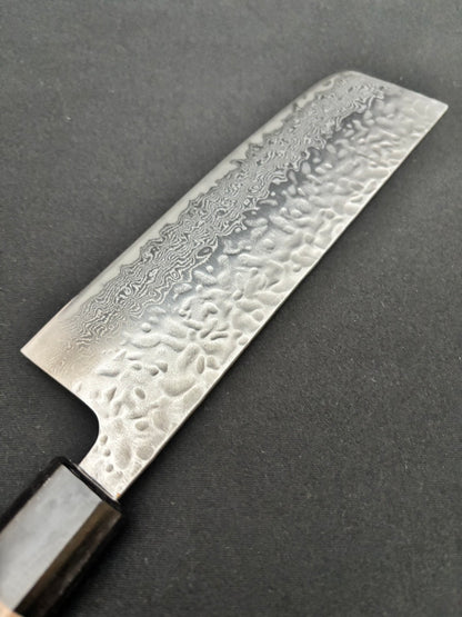 AUS-10 Tsuchime Damascus Nakiri 165mm Walnut Handle